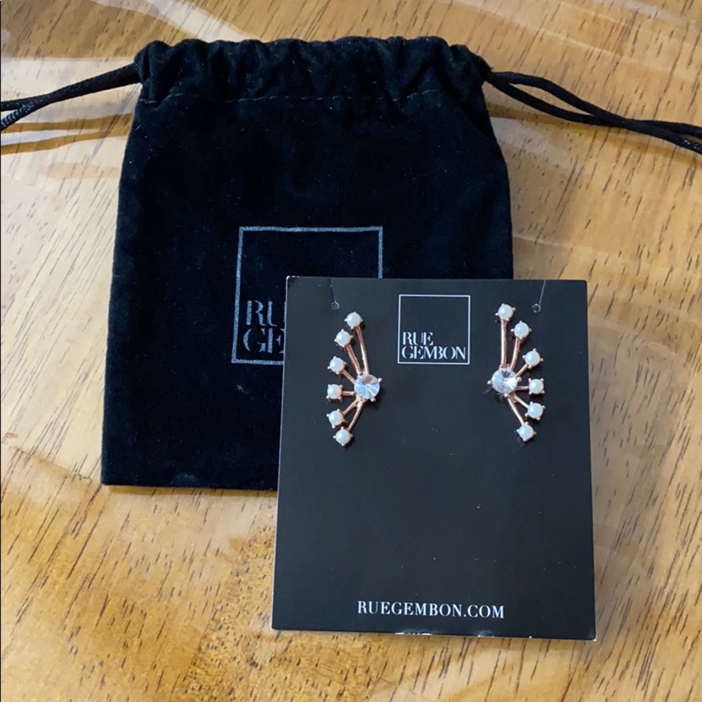Rue Gembon Pearl Crystal Earrings